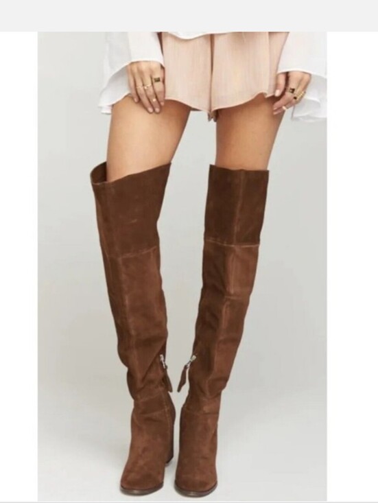 Steve Madden Shoes - Steve Madden Brown Novela Suede Over the Knee Boots Size 7